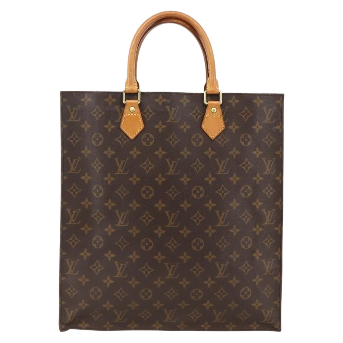 LOUIS VUITTON Monogram Sac Plat Hand Bag M51140 LV Auth BA11195