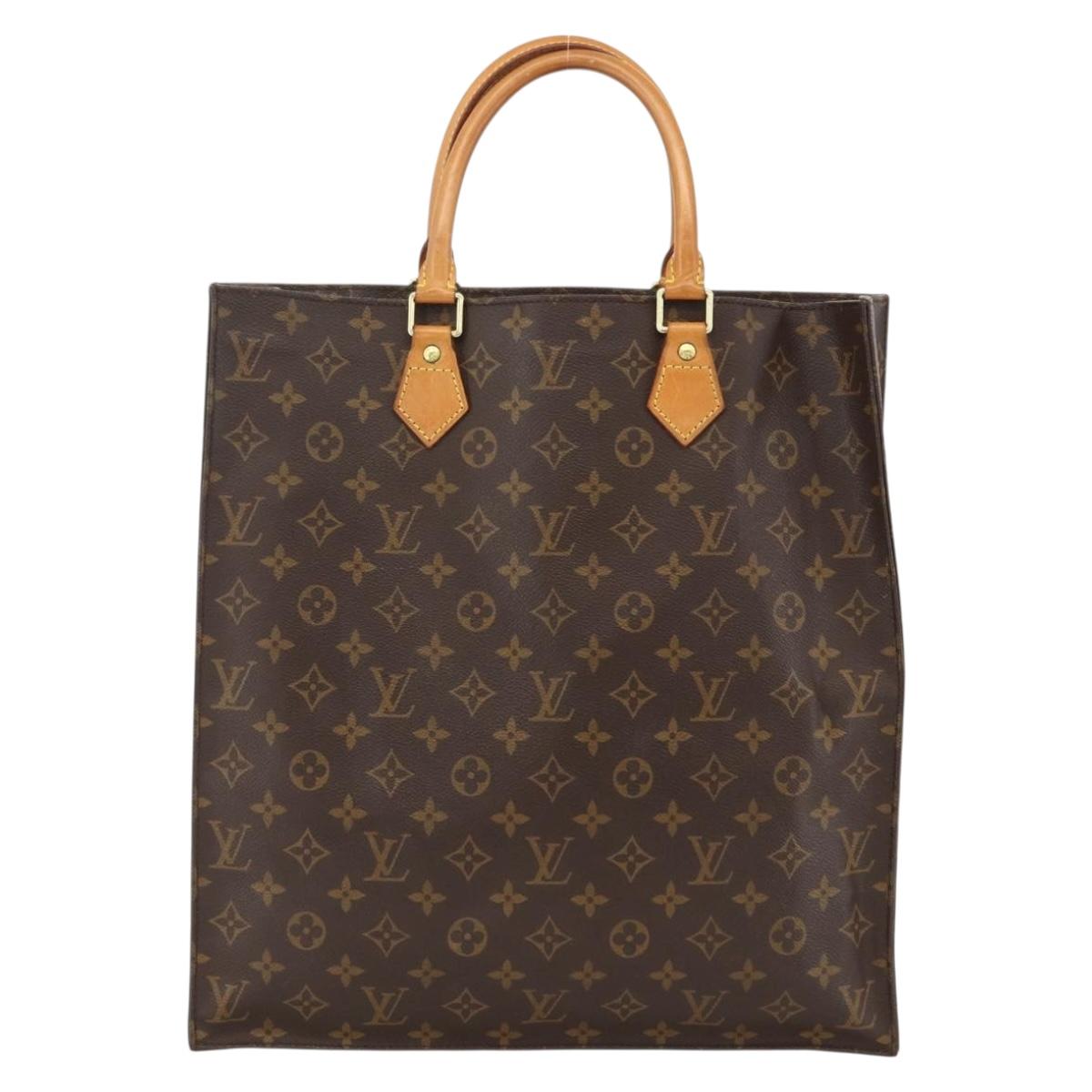 LOUIS VUITTON Monogram Sac Plat Hand Bag M51140 LV Auth BA11195
