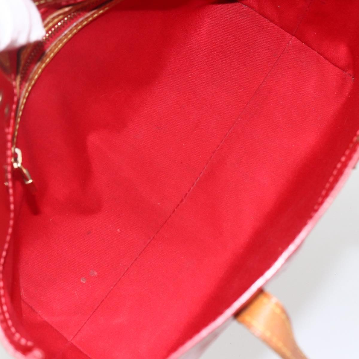 LOUIS VUITTON Monogram Vernis Reade PM Hand Bag Red Rouge M91088 LV Auth BA11201