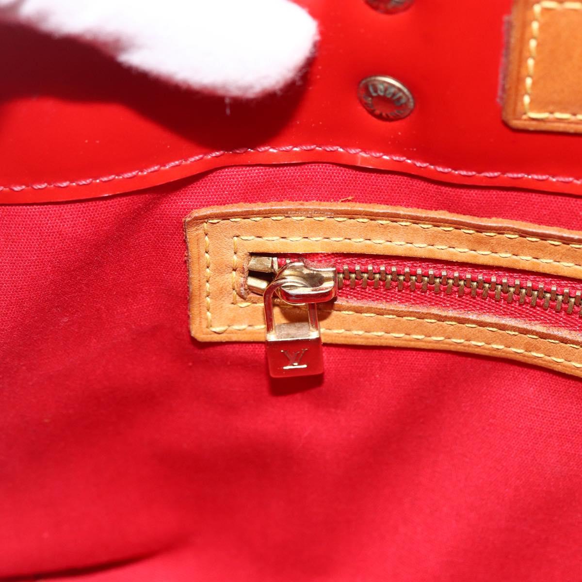 LOUIS VUITTON Monogram Vernis Reade PM Hand Bag Red Rouge M91088 LV Auth BA11201