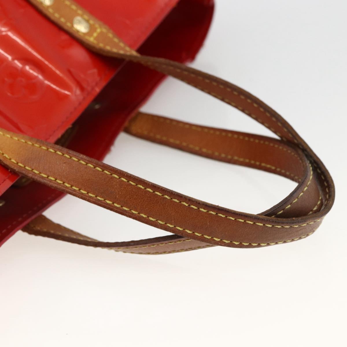 LOUIS VUITTON Monogram Vernis Reade PM Hand Bag Red Rouge M91088 LV Auth BA11201