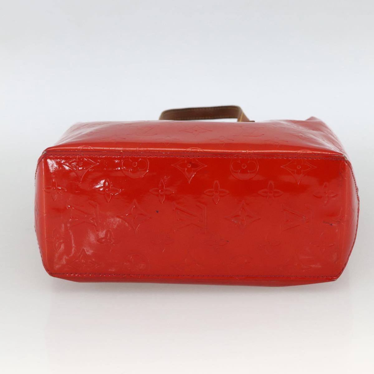 LOUIS VUITTON Monogram Vernis Reade PM Hand Bag Red Rouge M91088 LV Auth BA11201