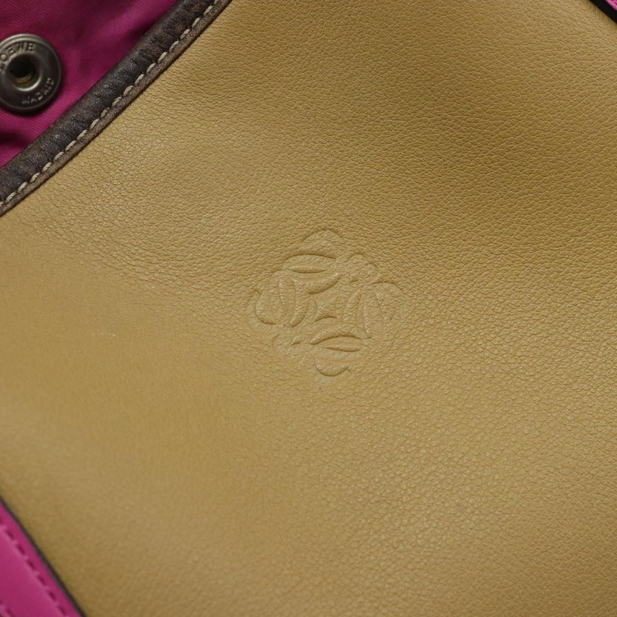 LOEWE Tote Bag Leather Beige Gold Auth BA11205