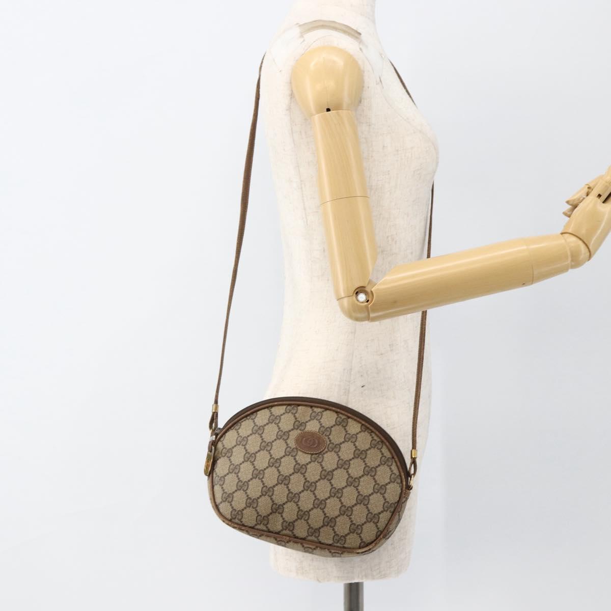 GUCCI GG Supreme Shoulder Bag PVC Beige Gold 007 983 1113 Auth BA11209