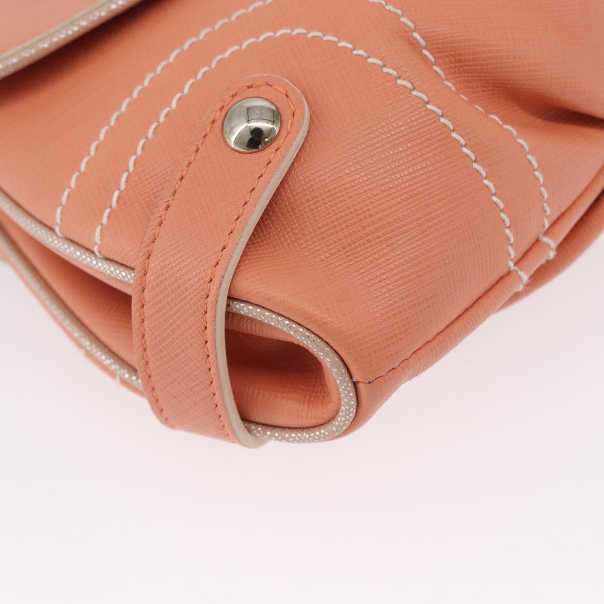 Salvatore Ferragamo Gancini Shoulder Bag Leather Pink Silver Auth BA11212