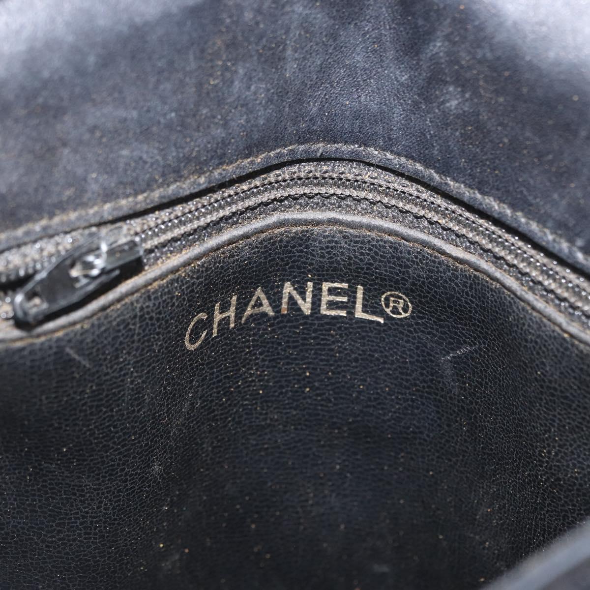 CHANEL Matelasse Chain Shoulder Bag Lamb Skin Black Gold CC Auth BA11216