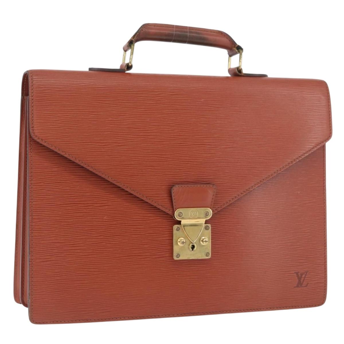LOUIS VUITTON Epi Serviette Conseiller Briefcase Brown M54423 LV Auth BA11220
