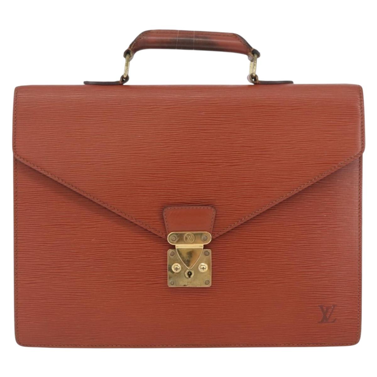 LOUIS VUITTON Epi Serviette Conseiller Briefcase Brown M54423 LV Auth BA11220