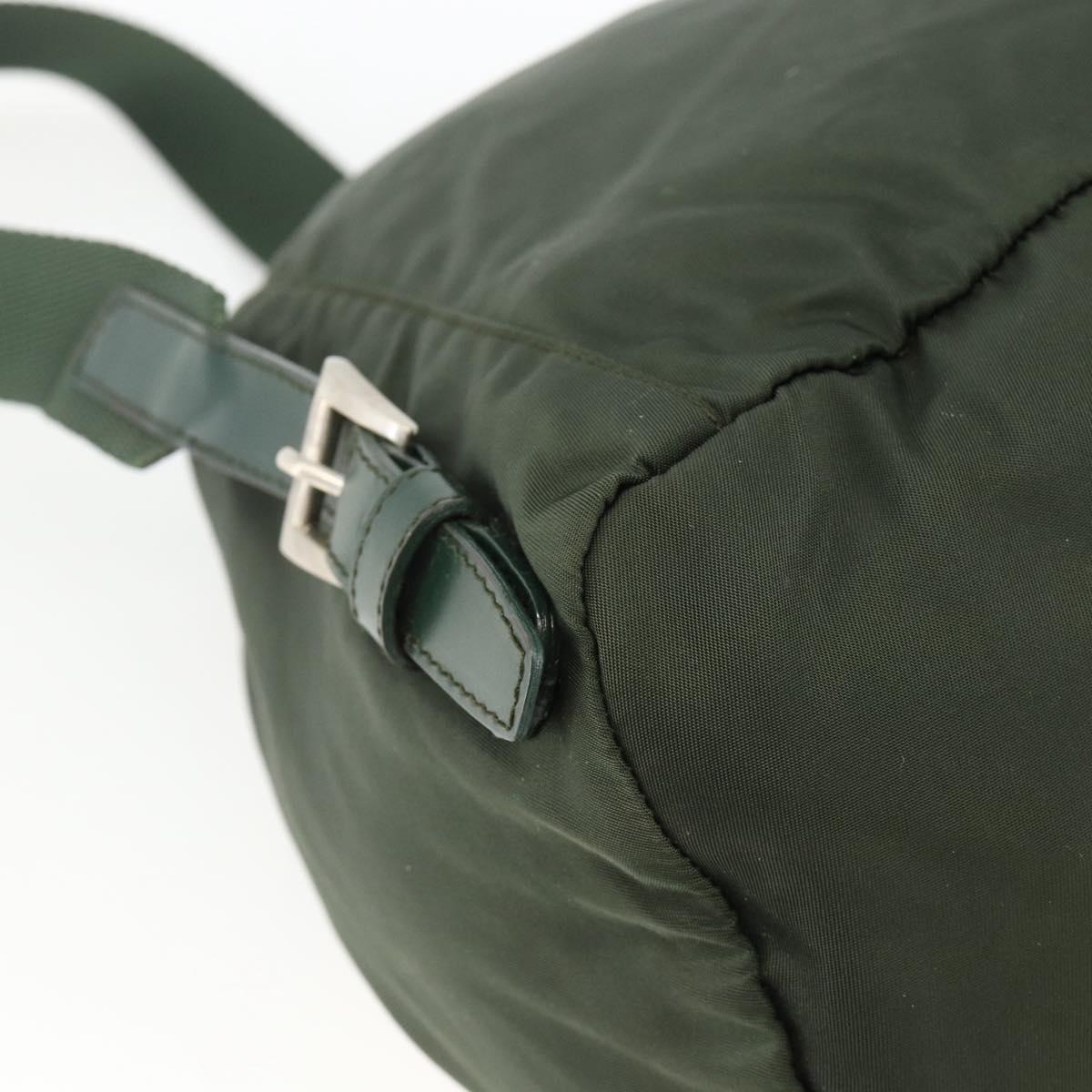 PRADA Backpack Nylon Green Silver Auth BA11221