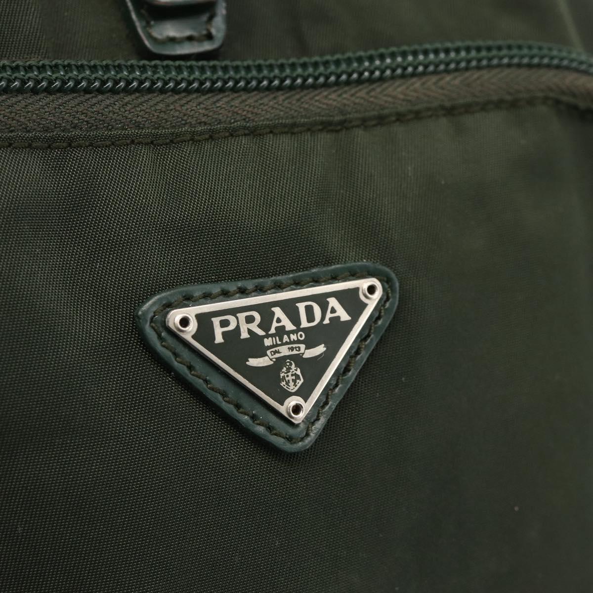 PRADA Backpack Nylon Green Silver Auth BA11221