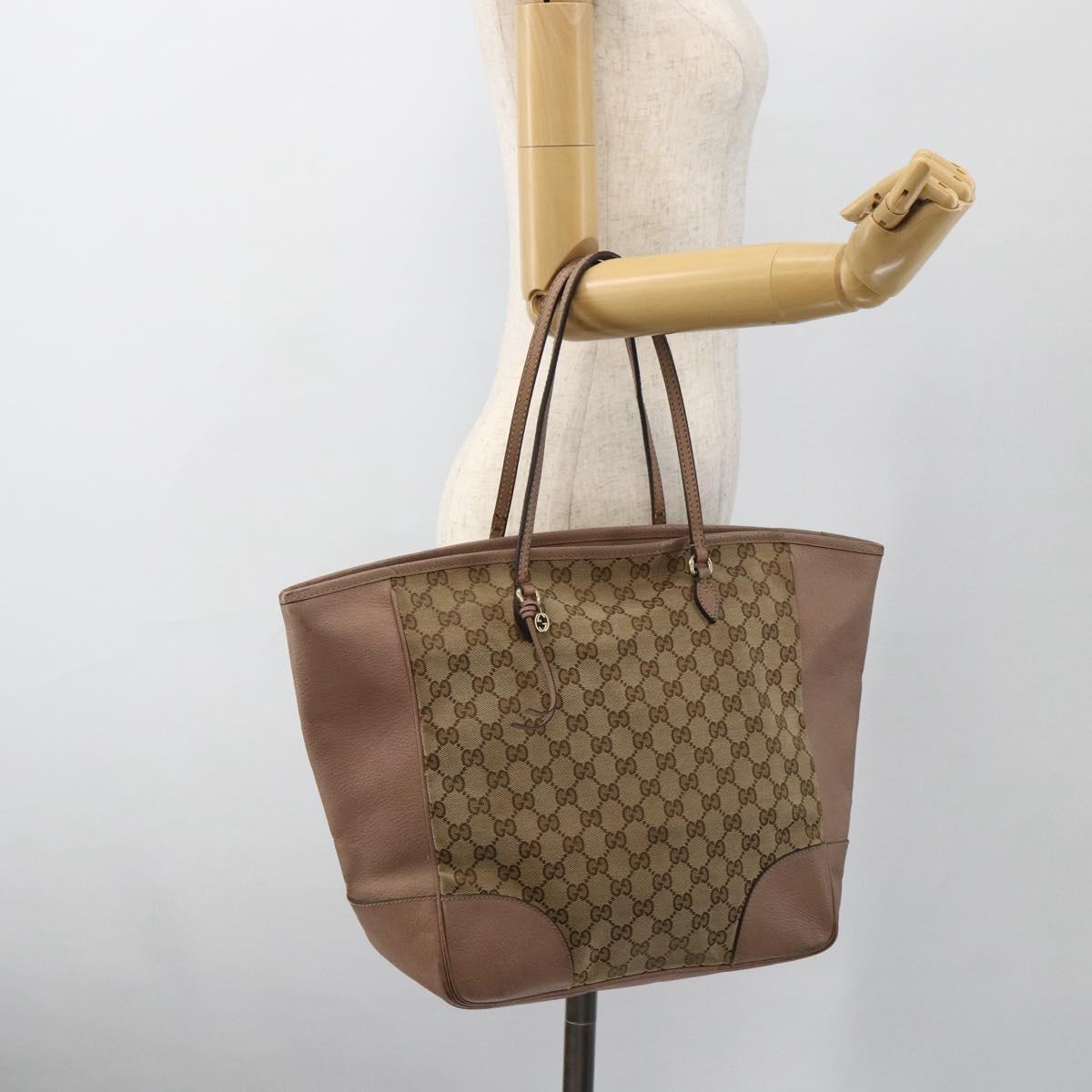 GUCCI GG Canvas Brie Tote Bag Beige Gold 323671 Auth BA11225
