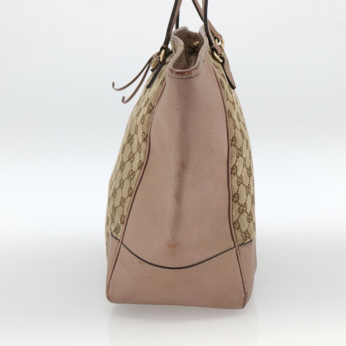 GUCCI GG Canvas Brie Tote Bag Beige Gold 323671 Auth BA11225
