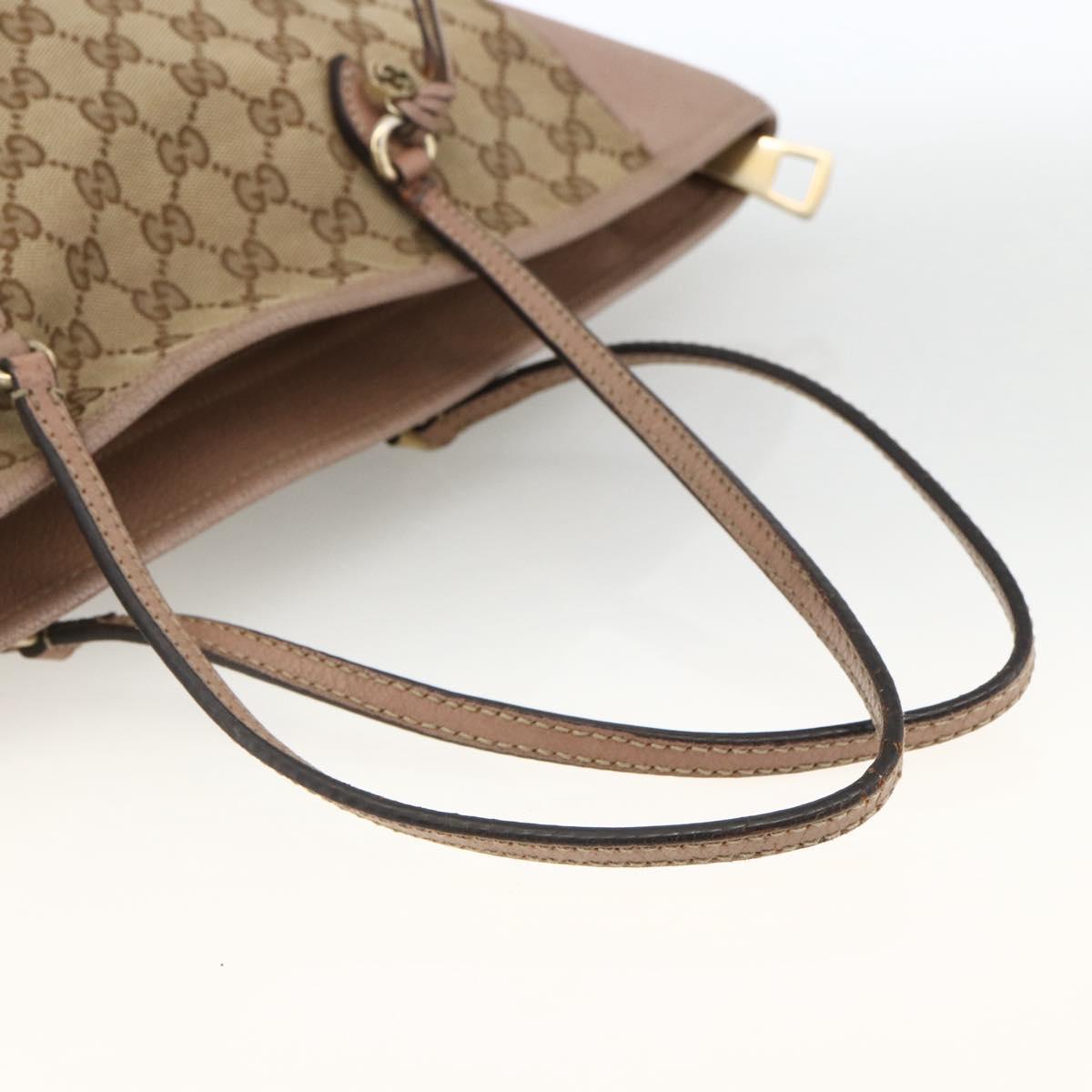 GUCCI GG Canvas Brie Tote Bag Beige Gold 323671 Auth BA11225