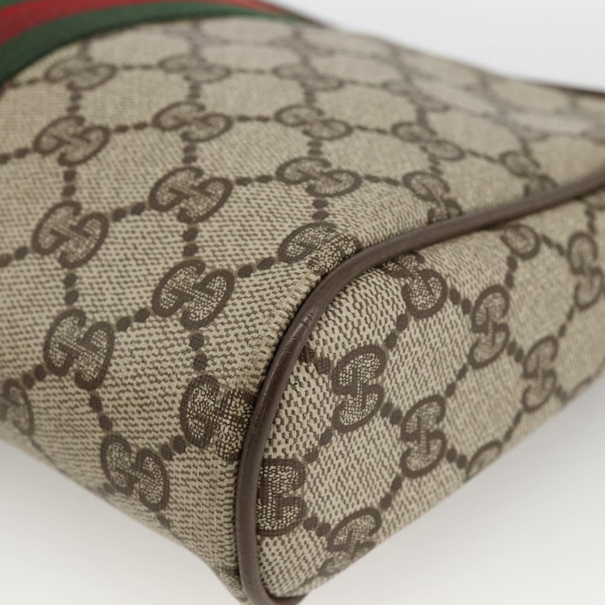 GUCCI GG Supreme Web Sherry Line Clutch Bag PVC Beige 89 01 012 Auth BA11226