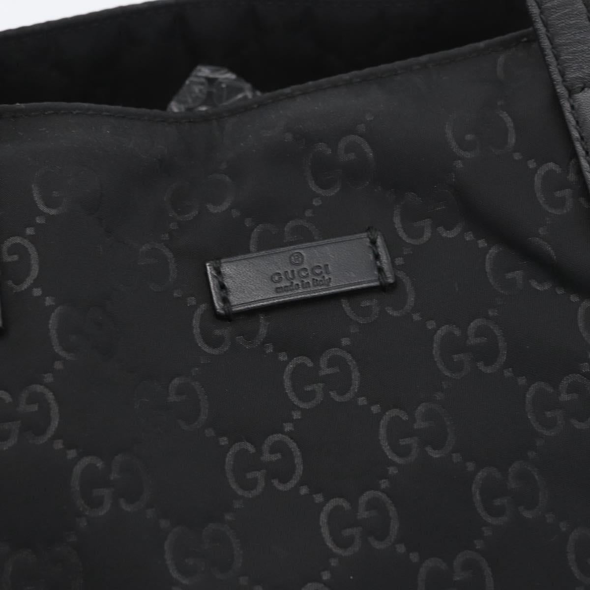 GUCCI GG Canvas Tote Bag Nylon Black 282439 Auth BA11230