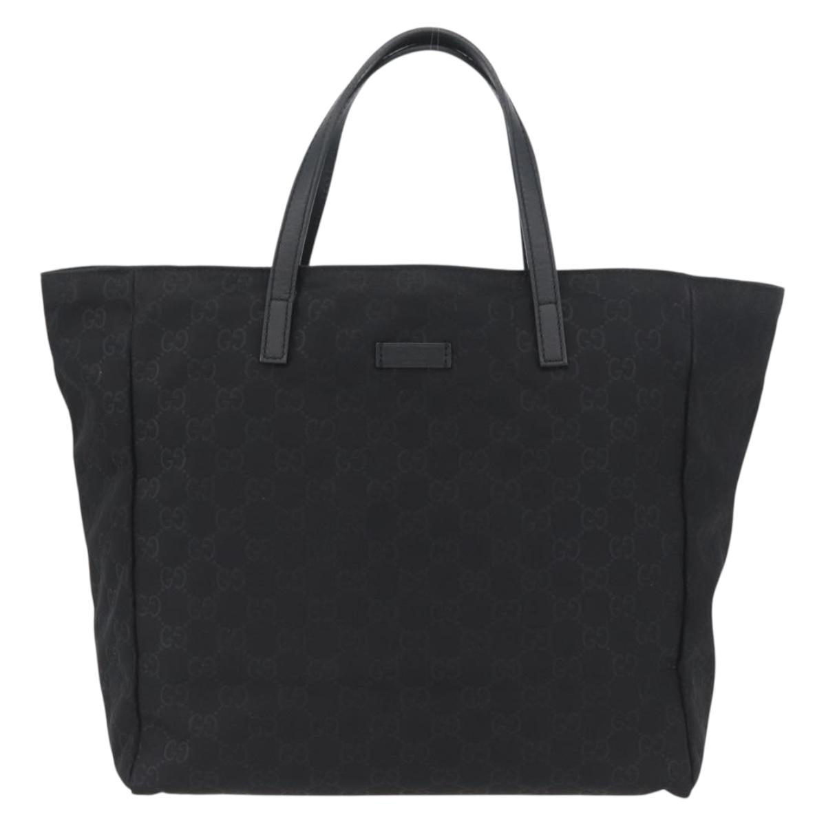 GUCCI GG Canvas Tote Bag Nylon Black 282439 Auth BA11230