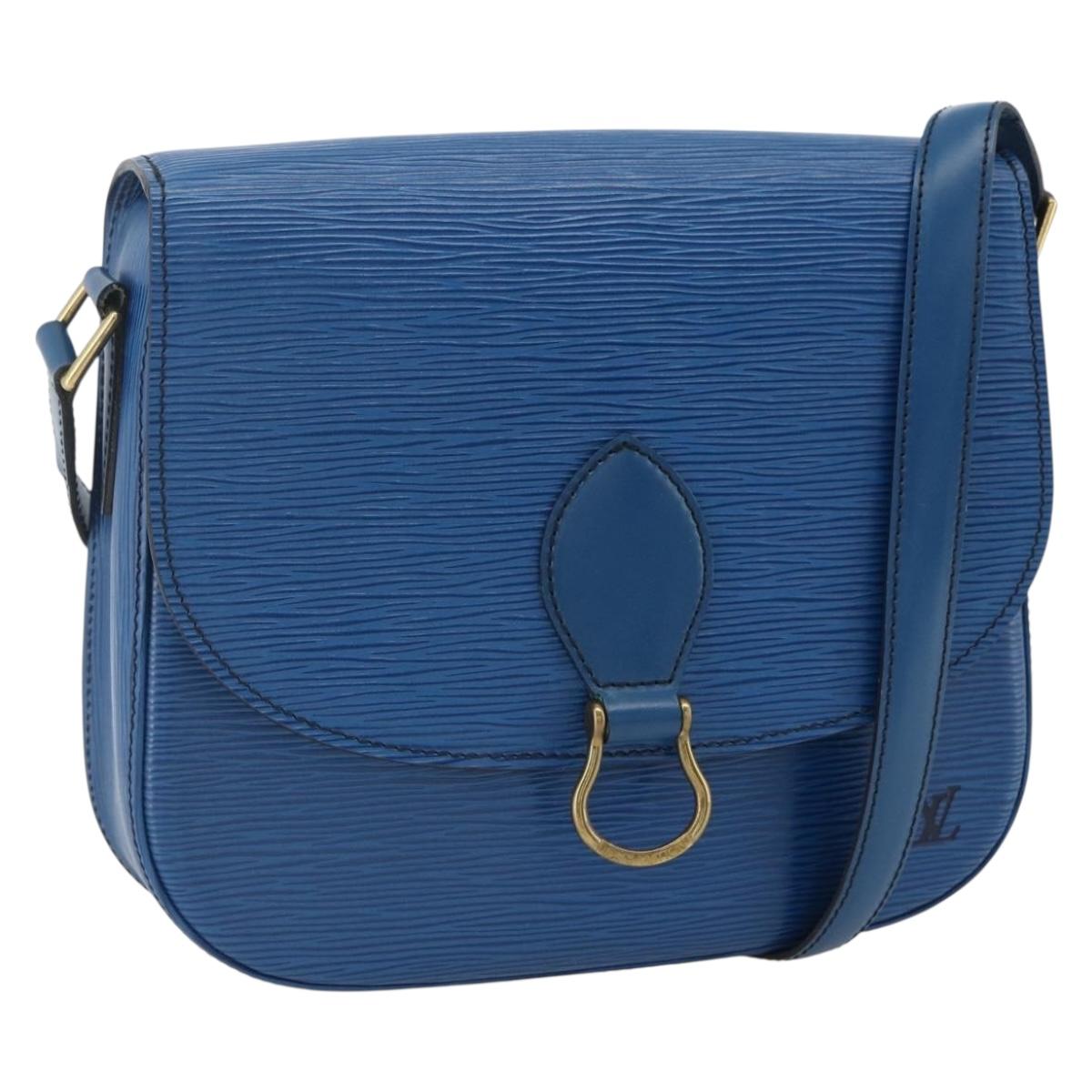 LOUIS VUITTON Epi Saint Cloud GM Shoulder Bag Toledo Blue M52195 LV Auth BA11245