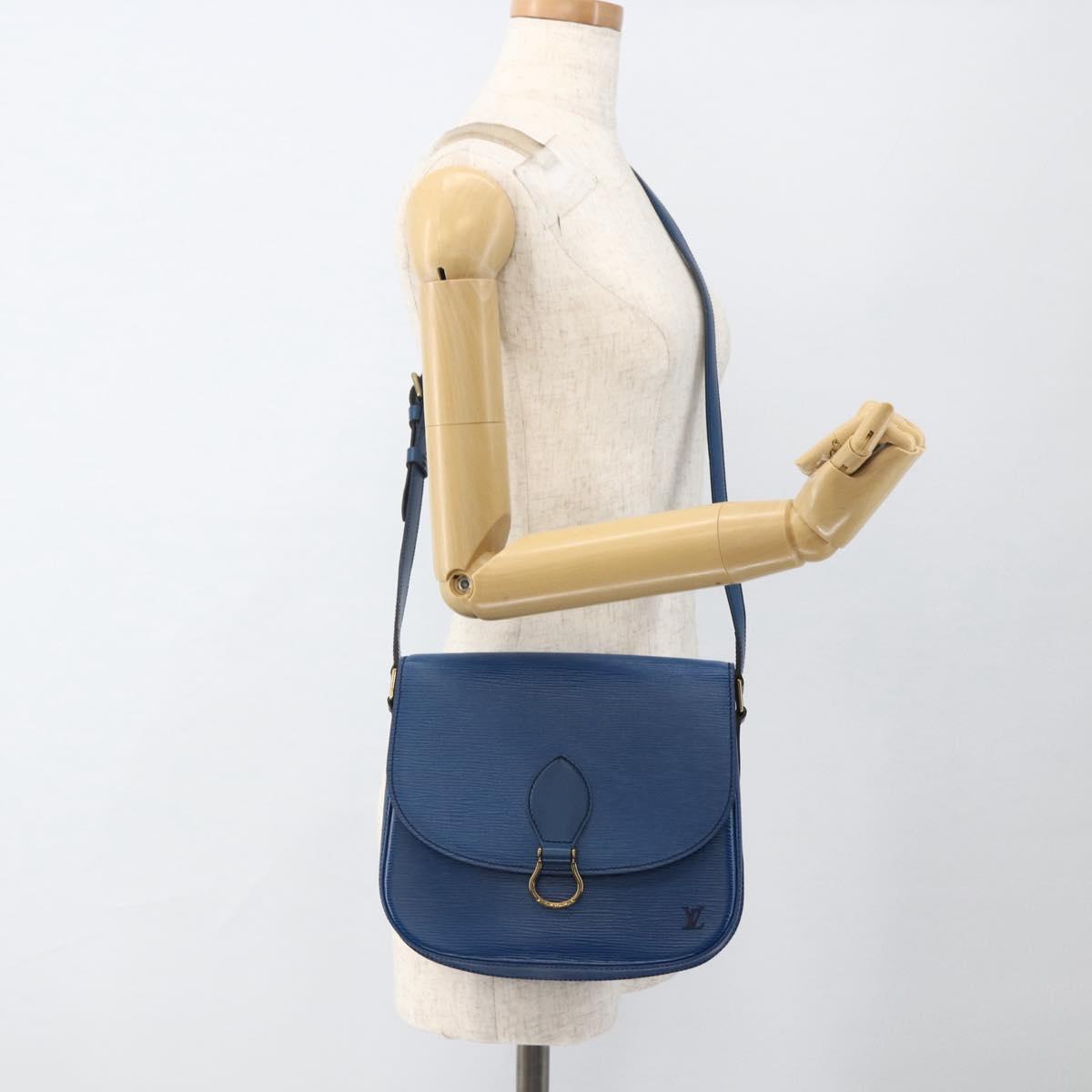 LOUIS VUITTON Epi Saint Cloud GM Shoulder Bag Toledo Blue M52195 LV Auth BA11245