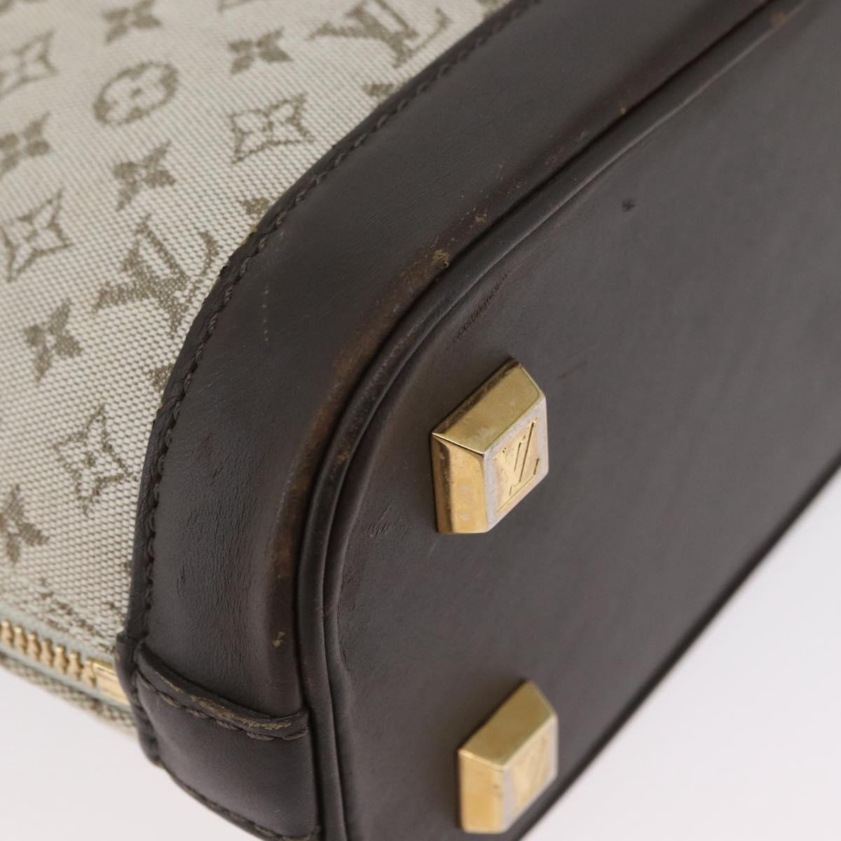LOUIS VUITTON Monogram Mini Alma Haut Hand Bag Khaki M92203 LV Auth BA11248