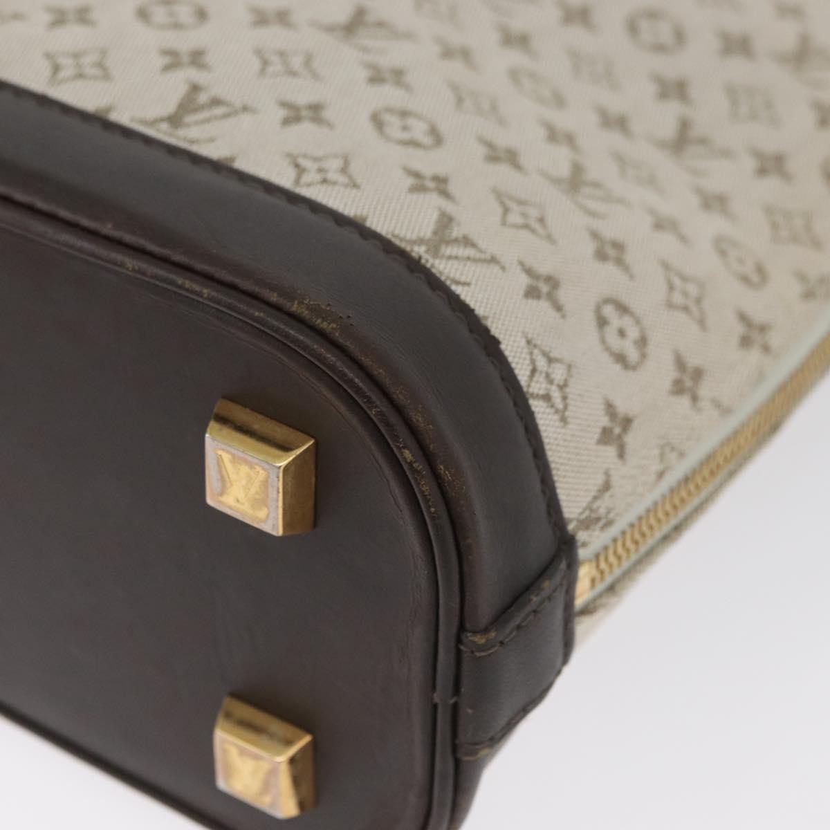 LOUIS VUITTON Monogram Mini Alma Haut Hand Bag Khaki M92203 LV Auth BA11248