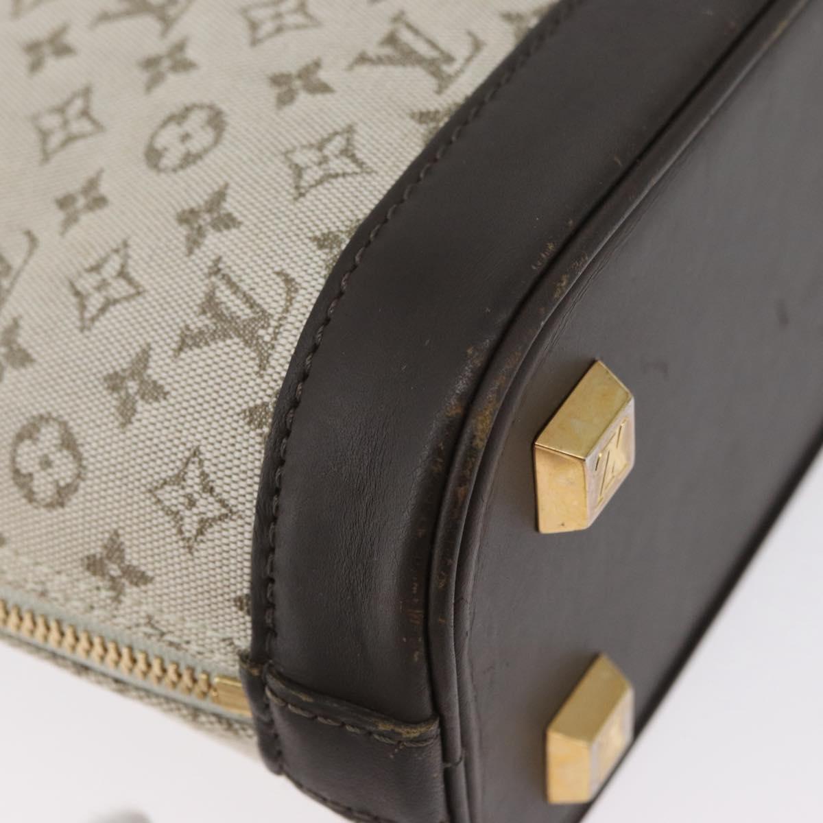 LOUIS VUITTON Monogram Mini Alma Haut Hand Bag Khaki M92203 LV Auth BA11248