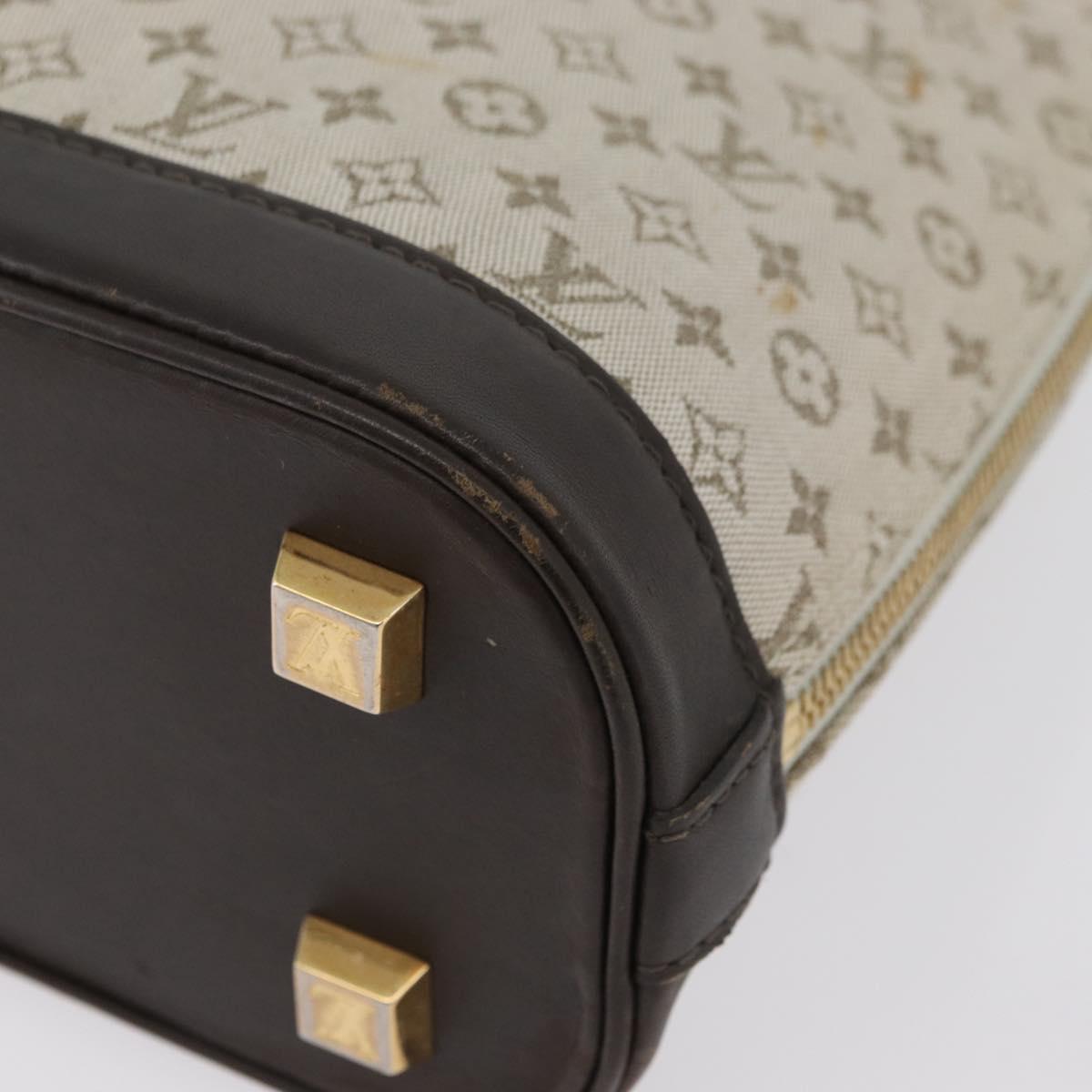 LOUIS VUITTON Monogram Mini Alma Haut Hand Bag Khaki M92203 LV Auth BA11248