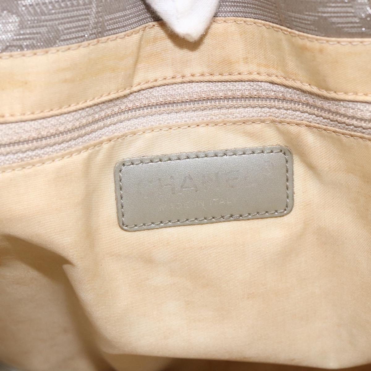 CHANEL New Travel Line Hand Bag Nylon Beige CC Auth BA11252