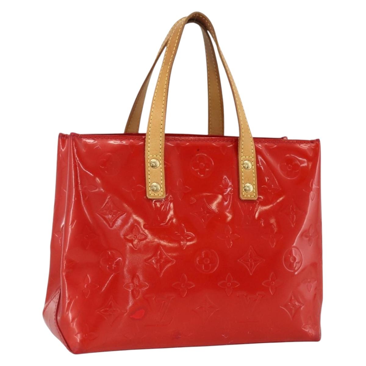 LOUIS VUITTON Monogram Vernis Reade PM Hand Bag Red Rouge M91088 LV Auth BA11260