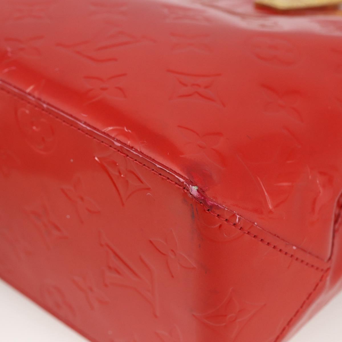 LOUIS VUITTON Monogram Vernis Reade PM Hand Bag Red Rouge M91088 LV Auth BA11260