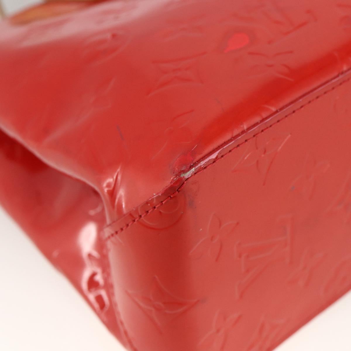 LOUIS VUITTON Monogram Vernis Reade PM Hand Bag Red Rouge M91088 LV Auth BA11260
