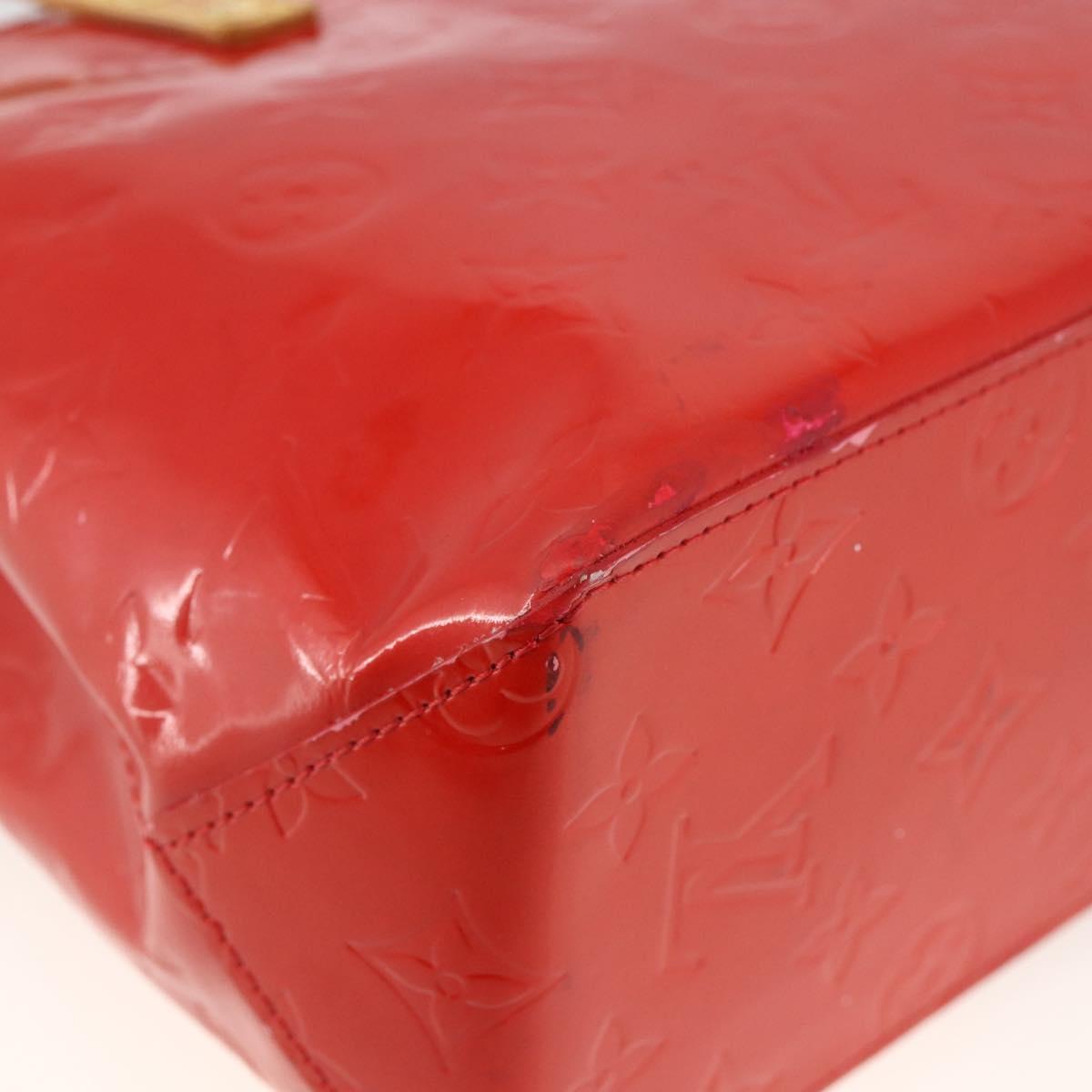LOUIS VUITTON Monogram Vernis Reade PM Hand Bag Red Rouge M91088 LV Auth BA11260