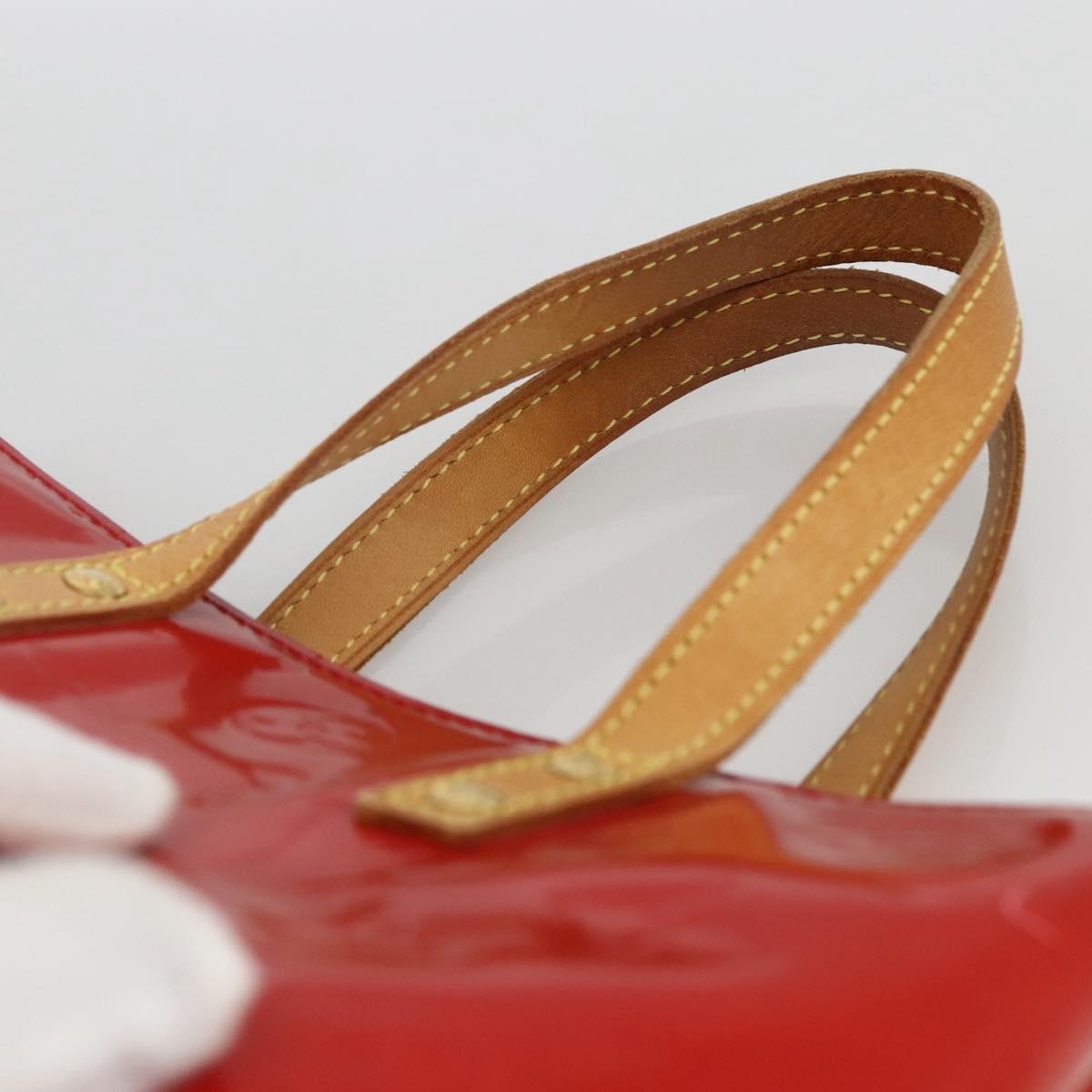 LOUIS VUITTON Monogram Vernis Reade PM Hand Bag Red Rouge M91088 LV Auth BA11260