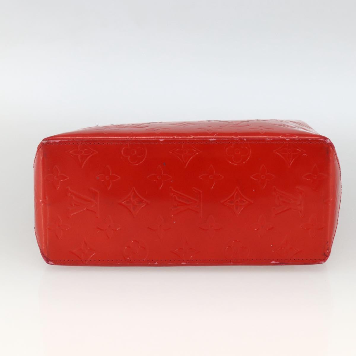 LOUIS VUITTON Monogram Vernis Reade PM Hand Bag Red Rouge M91088 LV Auth BA11260