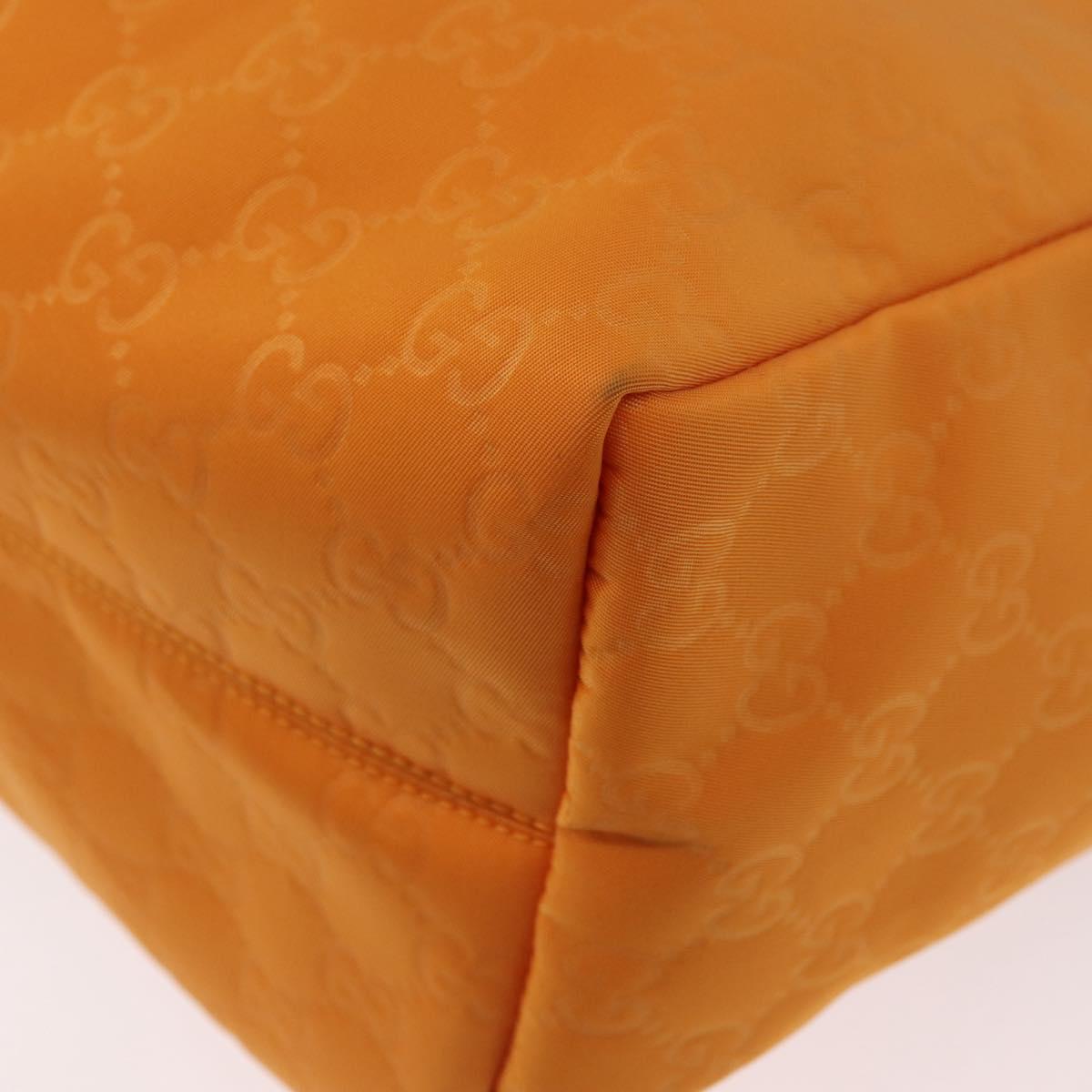 GUCCI GG Canvas Tote Bag Nylon Orange 282439 Auth BA11263
