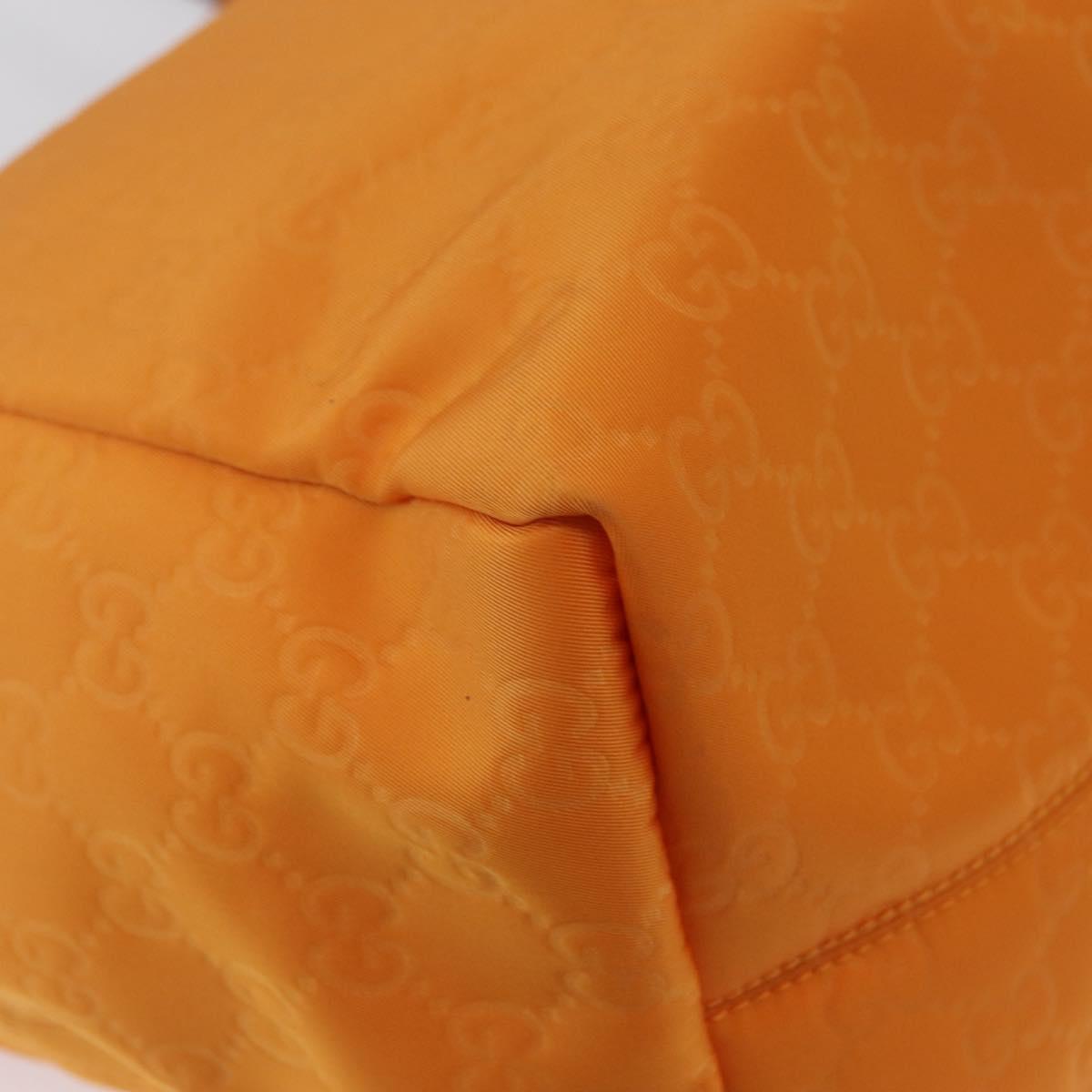 GUCCI GG Canvas Tote Bag Nylon Orange 282439 Auth BA11263