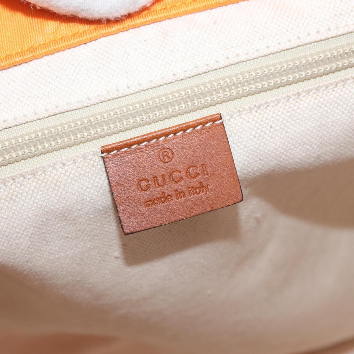 GUCCI GG Canvas Tote Bag Nylon Orange 282439 Auth BA11263