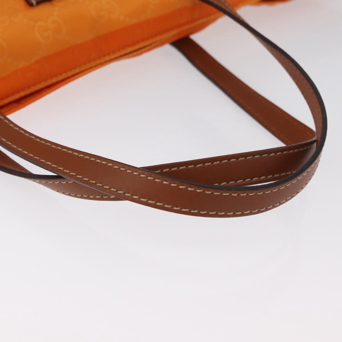 GUCCI GG Canvas Tote Bag Nylon Orange 282439 Auth BA11263