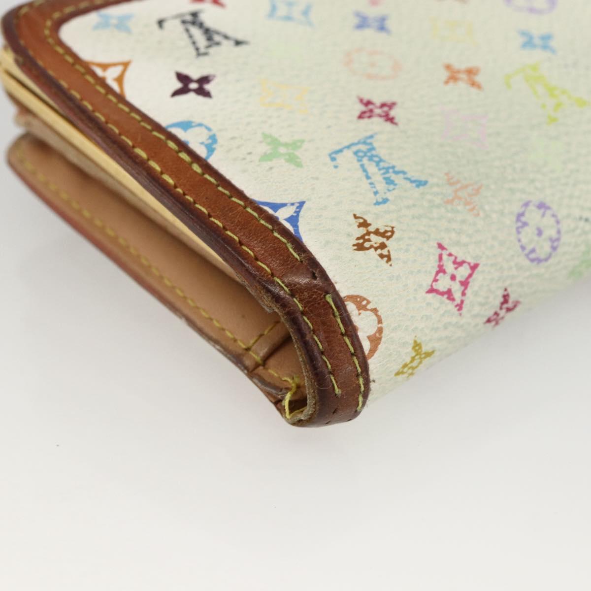 LOUIS VUITTON Multicolor Portefeuille Viennois Wallet White M92987 Auth BA11268