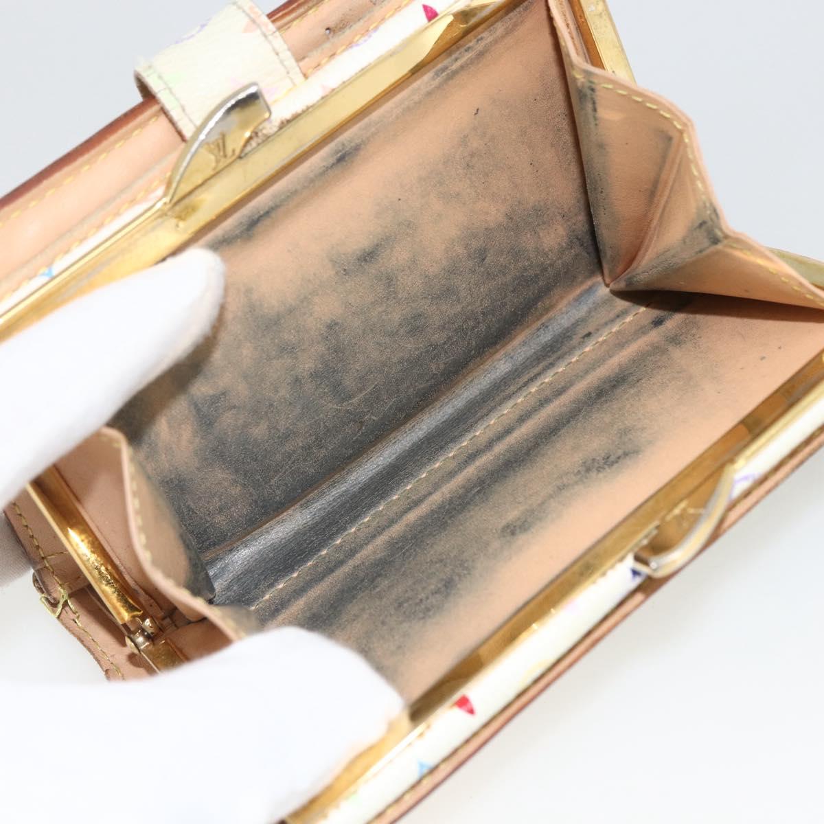 LOUIS VUITTON Multicolor Portefeuille Viennois Wallet White M92987 Auth BA11268