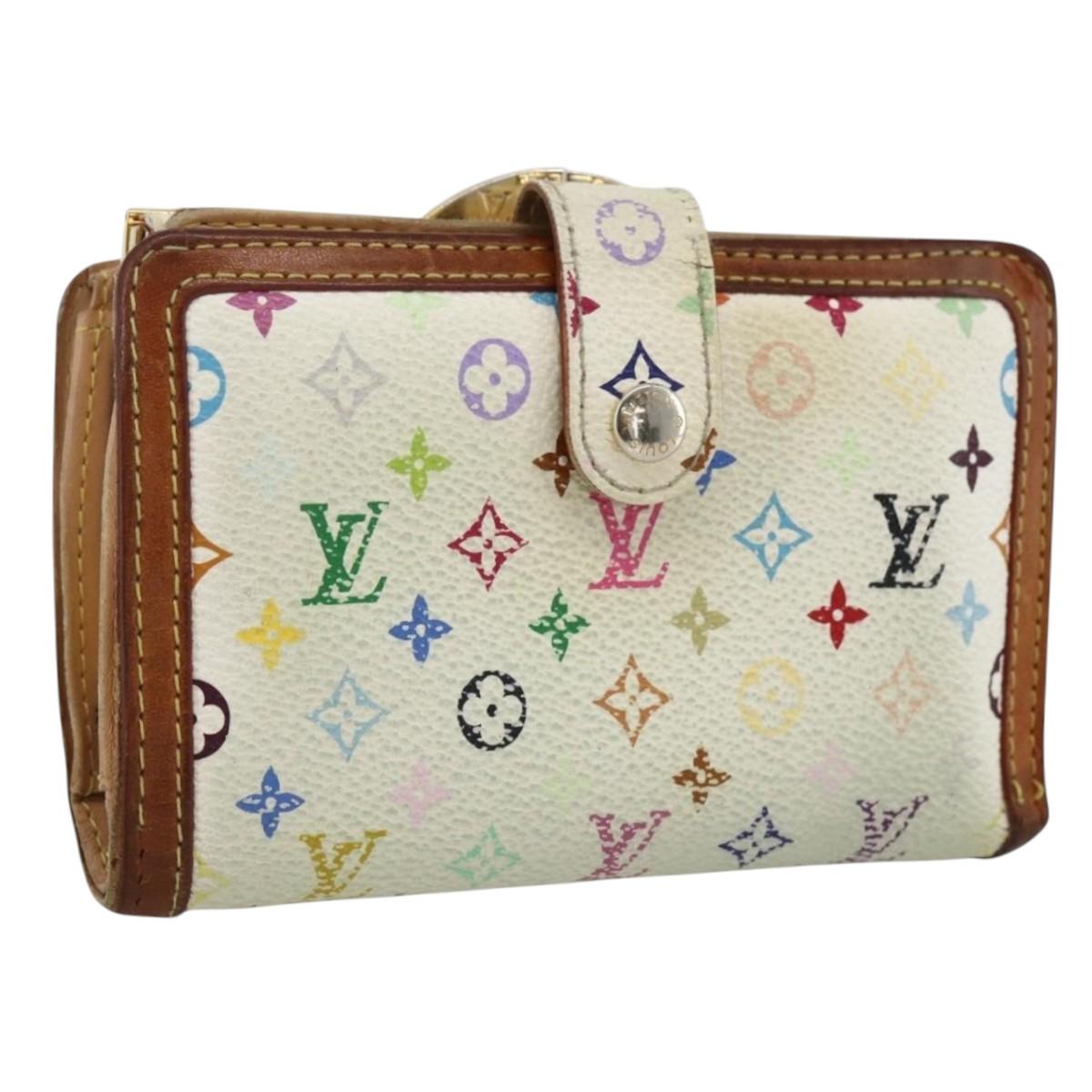 LOUIS VUITTON Multicolor Portefeuille Viennois Wallet White M92987 Auth BA11268