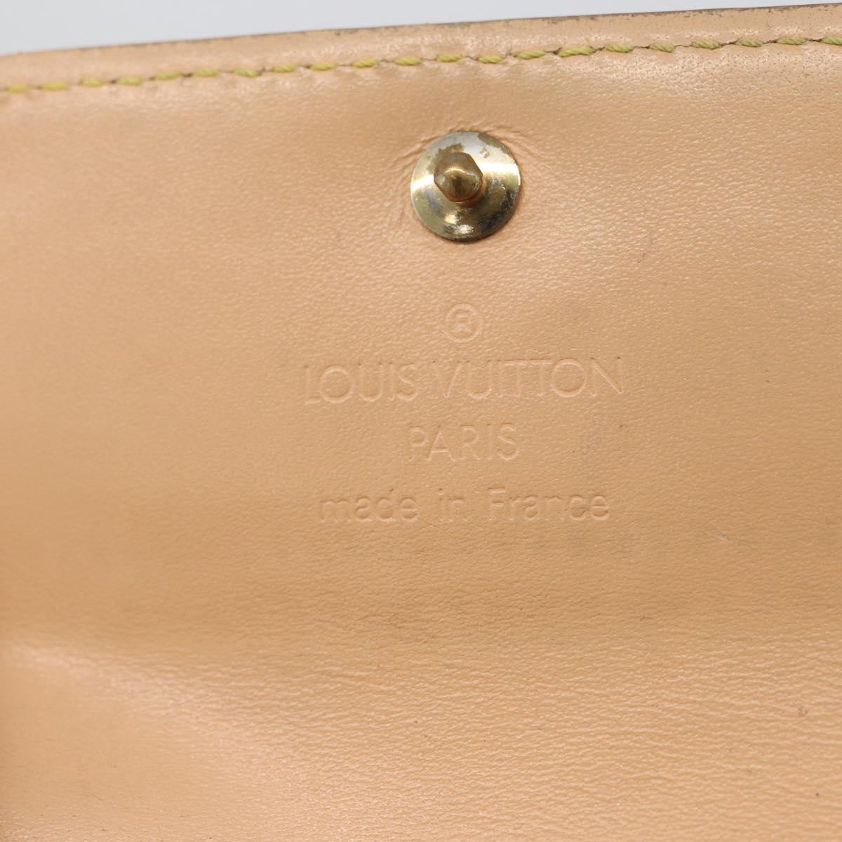 LOUIS VUITTON Multicolor Porte Monnaie Pla Coin Purse White M92657 Auth BA11269