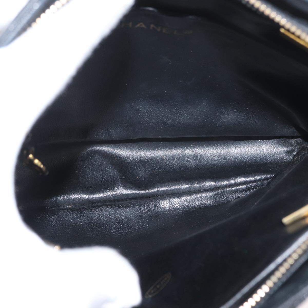 CHANEL Matelasse Chain Shoulder Bag Lamb Skin Black Gold CC Auth BA11274