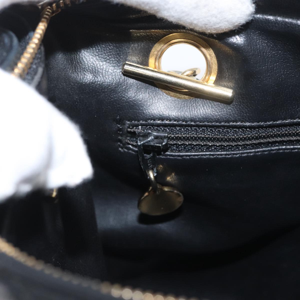 CHANEL Matelasse Chain Shoulder Bag Lamb Skin Black Gold CC Auth BA11274