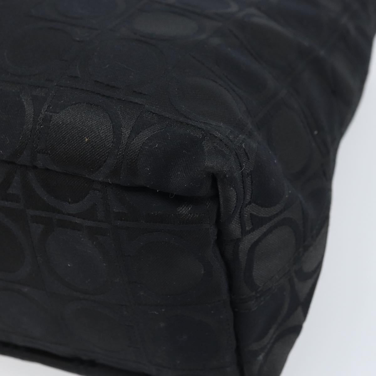 Salvatore Ferragamo Gancini Tote Bag Nylon Black Silver Auth BA11280