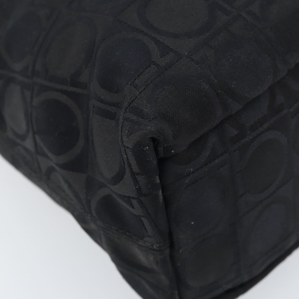 Salvatore Ferragamo Gancini Tote Bag Nylon Black Silver Auth BA11280