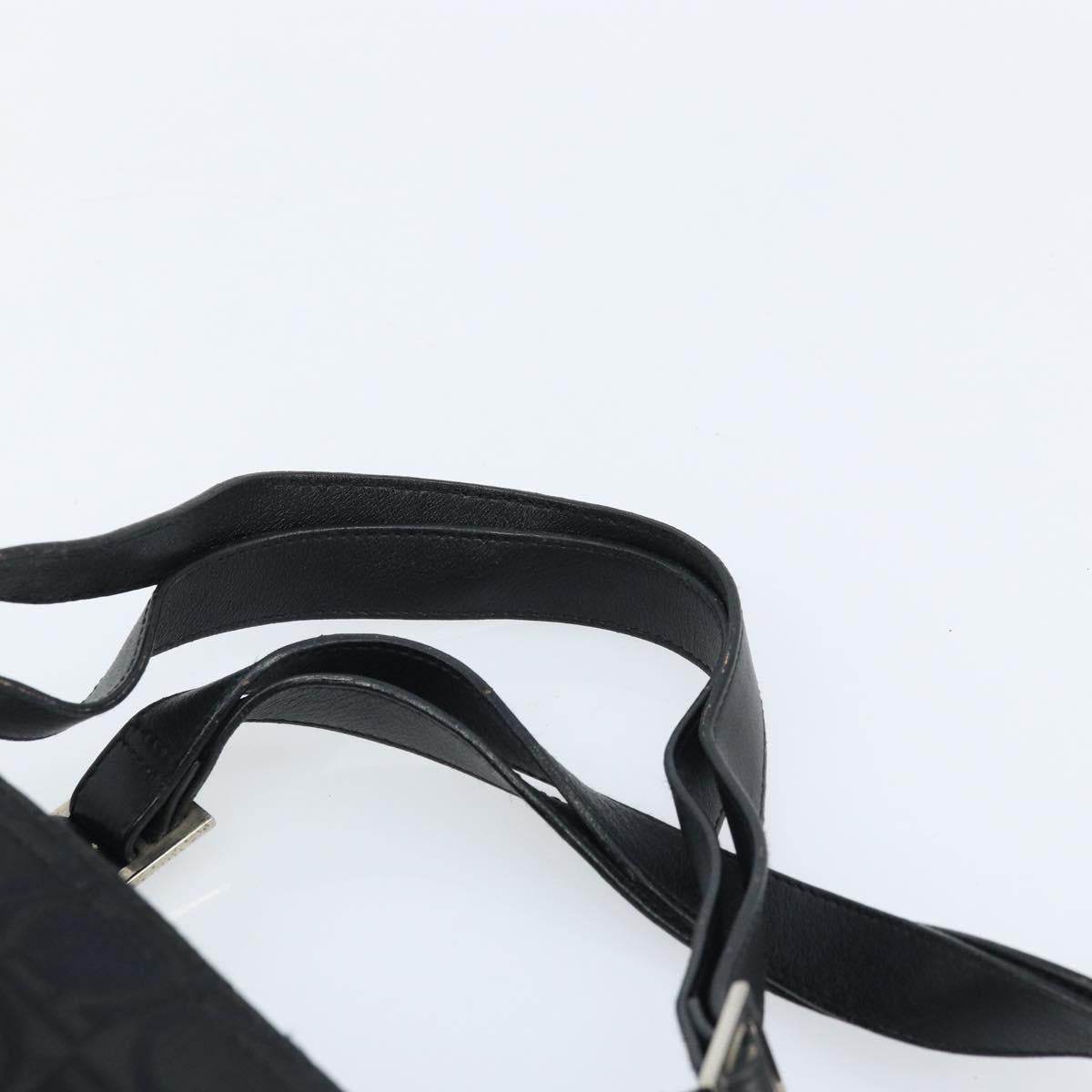 Salvatore Ferragamo Gancini Tote Bag Nylon Black Silver Auth BA11280