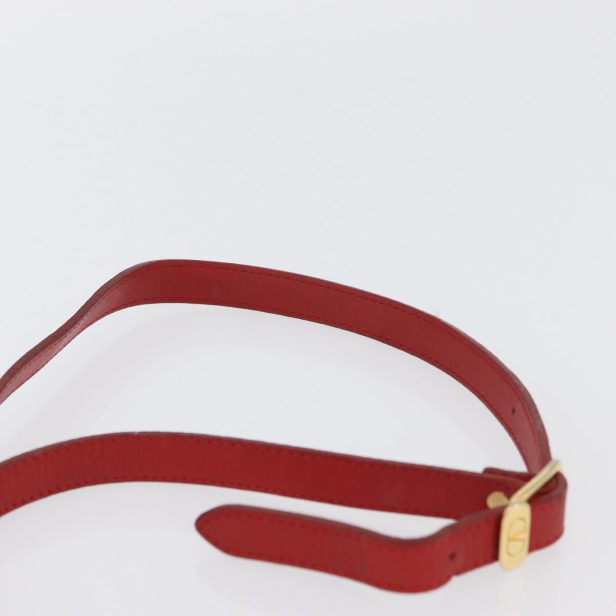 VALENTINO Shoulder Bag Leather Red Gold Auth BA11281