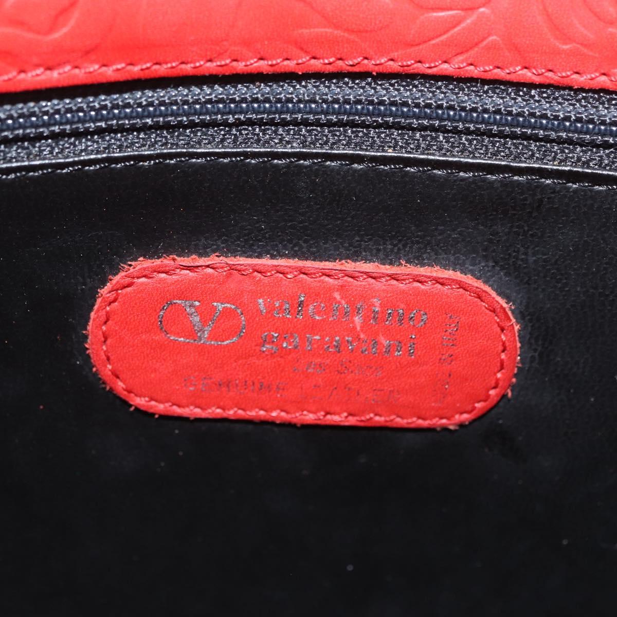 VALENTINO Shoulder Bag Leather Red Gold Auth BA11281