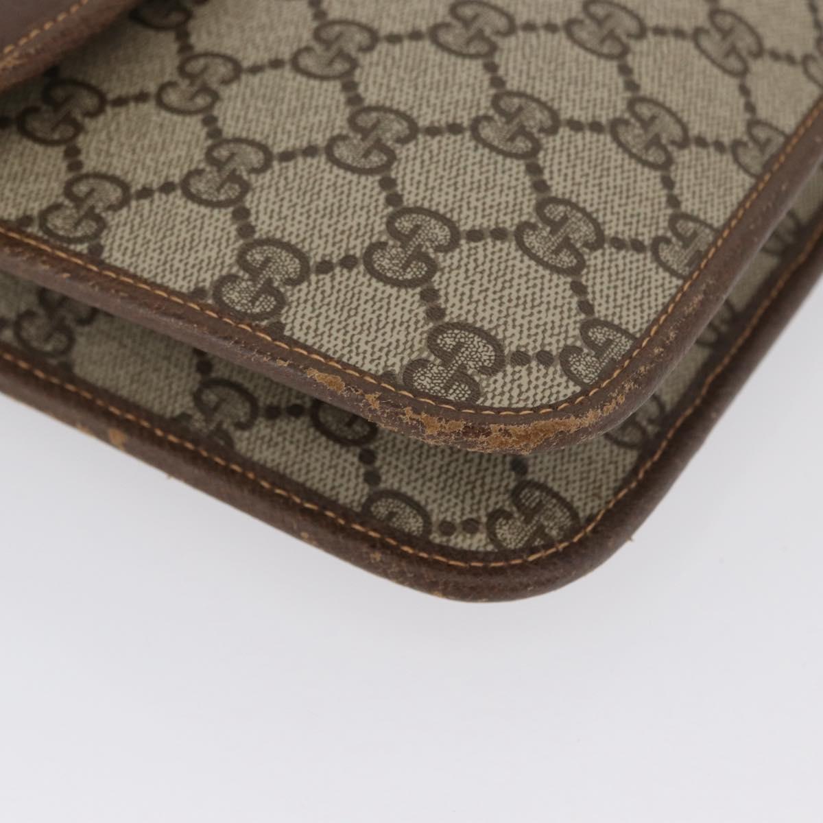 GUCCI GG Supreme Shoulder Bag PVC Beige Gold 004 904 0671 Auth BA11282