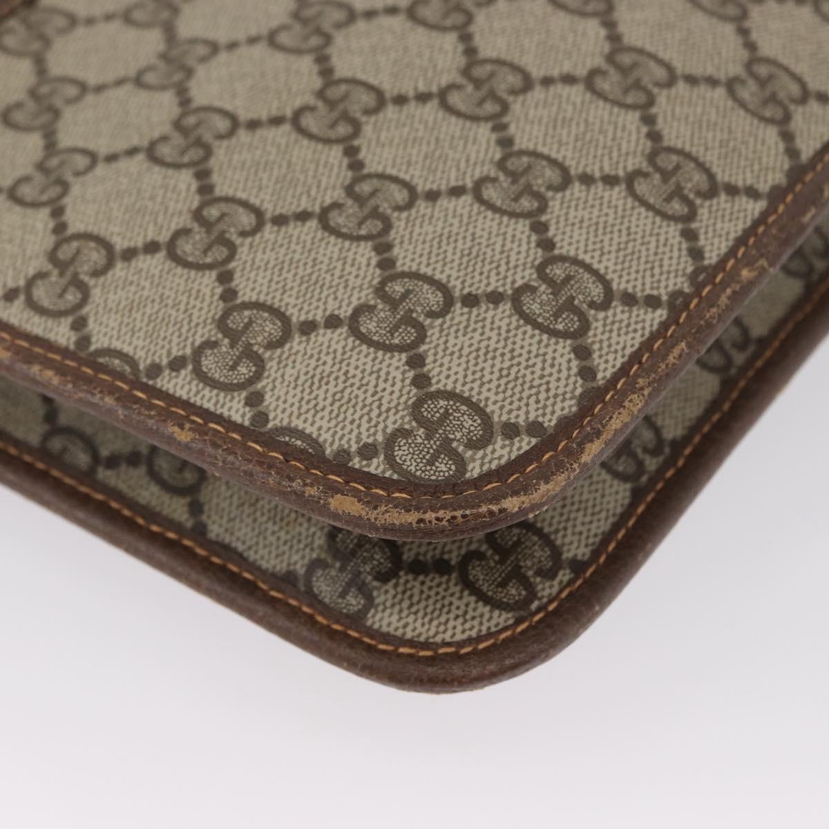 GUCCI GG Supreme Shoulder Bag PVC Beige Gold 004 904 0671 Auth BA11282
